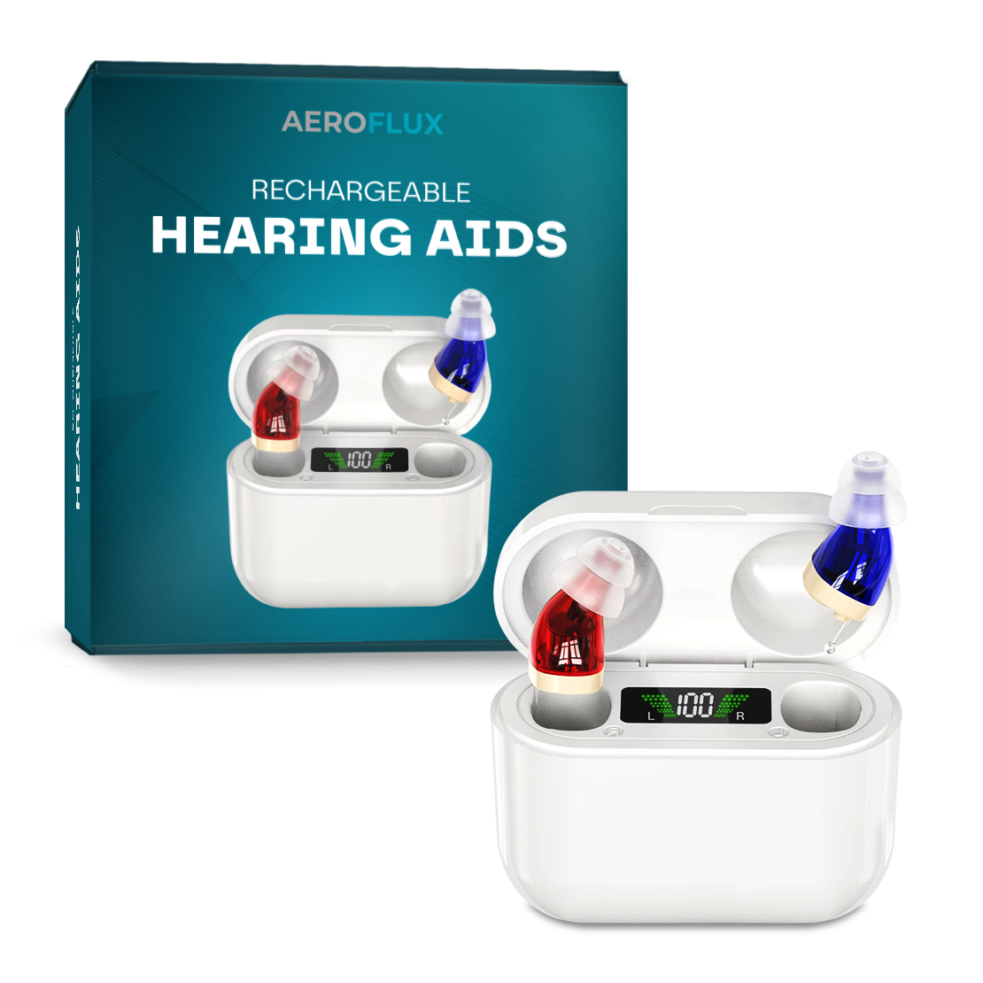 Premium Rechargeable Invisible Hearing Aids (In Ear & 1 Year Free Warranty)