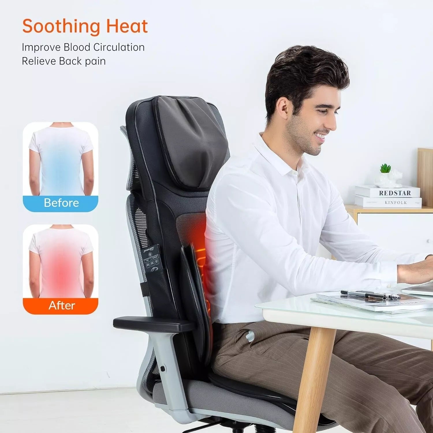 Aeroflux© Premium Shiatsu Back Massager for Chair with Heat [1 Year Warranty]