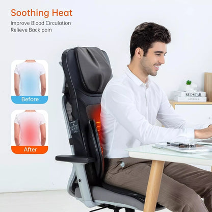 Aeroflux© Premium Shiatsu Back Massager for Chair with Heat [1 Year Warranty]