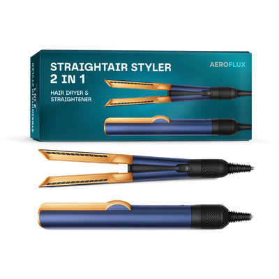 Aeroflux© Premium Luxury Airstrait 2-in-1 Styler Straightener & Hair Dryer