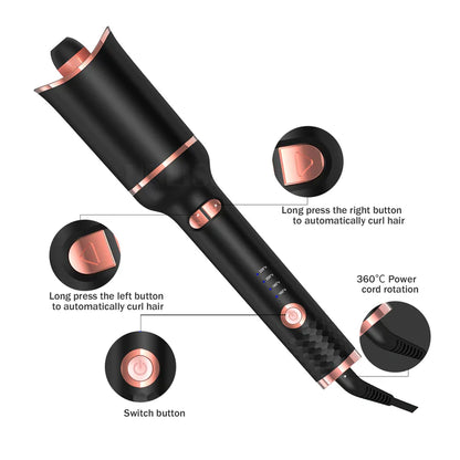 Aeroflux© Premium Automatic Hair Curler Wand [Auto Curling + 1 Year Warranty]