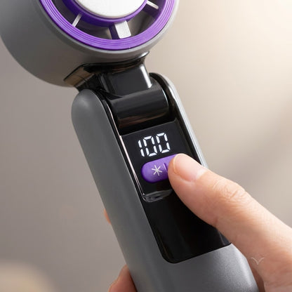 Aeroflux Portable Handheld Turbo Fan – USB Rechargeable with Ice Cooling Plate and Digital Display