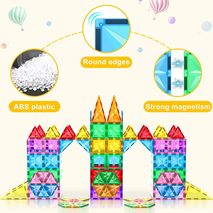Theroflex© Magnetic Building Tiles - 64 Pcs or 119 Pcs - STEM Blocks