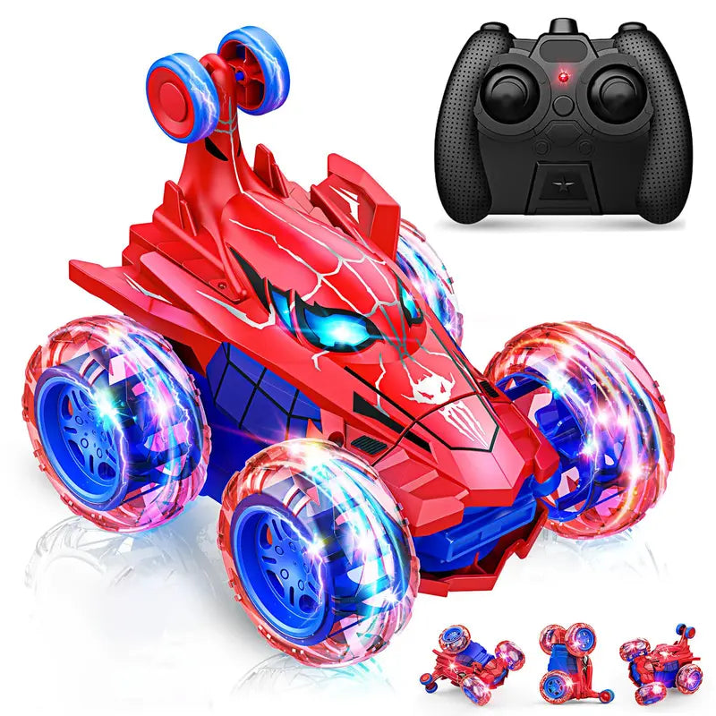 Aeroflux© Spider Stunt RC Car – 360° Drift, LED Lights & Rechargeable Power