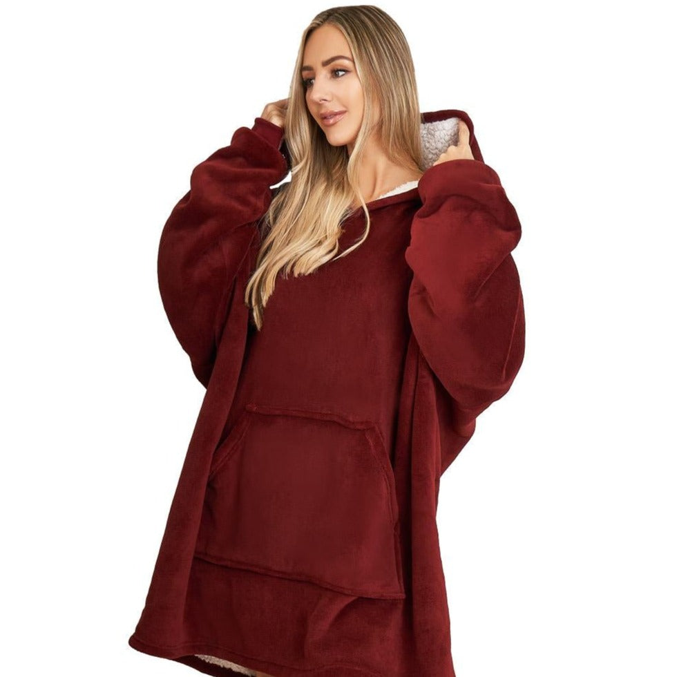 Aeroflux© Premium Hoodie Blanket Oversized Ultra Plush Sherpa Giant Big Hooded Sweatshirt