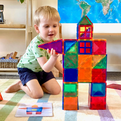 Theroflex© Magnetic Building Tiles - 64 Pcs or 119 Pcs - STEM Blocks