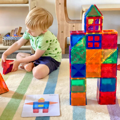 Theroflex© Magnetic Building Tiles - 64 Pcs or 119 Pcs - STEM Blocks
