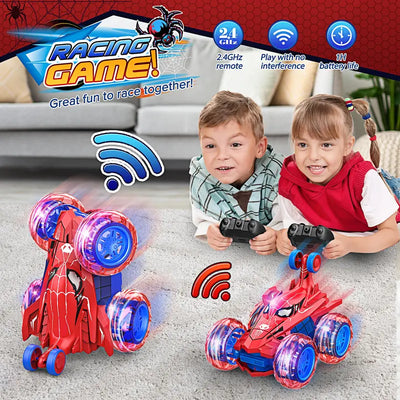 Aeroflux© Spider Stunt RC Car – 360° Drift, LED Lights & Rechargeable Power
