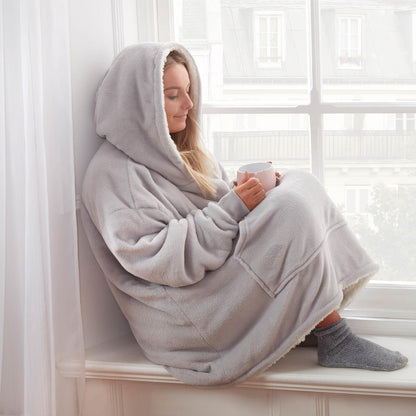 Aeroflux© Premium Hoodie Blanket Oversized Ultra Plush Sherpa Giant Big Hooded Sweatshirt