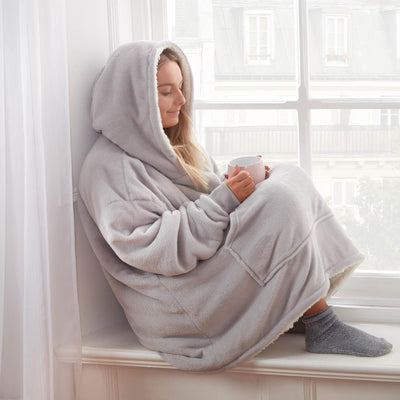 Aeroflux© Premium Hoodie Blanket Oversized Ultra Plush Sherpa Giant Big Hooded Sweatshirt DP2
