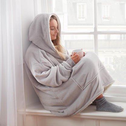 Aeroflux© Premium Hoodie Blanket Oversized Ultra Plush Sherpa Giant Big Hooded Sweatshirt DP1