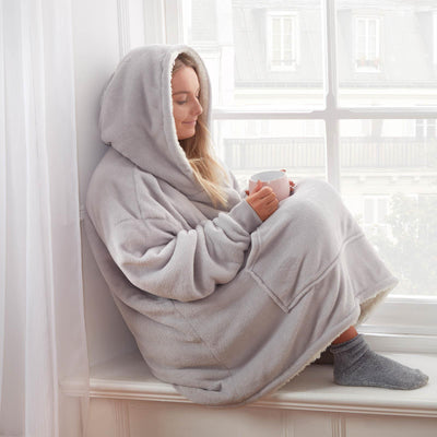 Aeroflux© Premium Hoodie Blanket Oversized Ultra Plush Sherpa Giant Big Hooded Sweatshirt