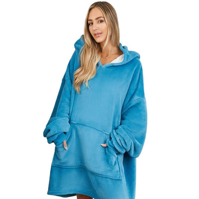 Aeroflux© Premium Hoodie Blanket Oversized Ultra Plush Sherpa Giant Big Hooded Sweatshirt
