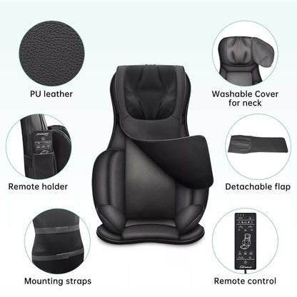 Aeroflux© Premium Shiatsu Back Massager for Chair with Heat [1 Year Warranty]