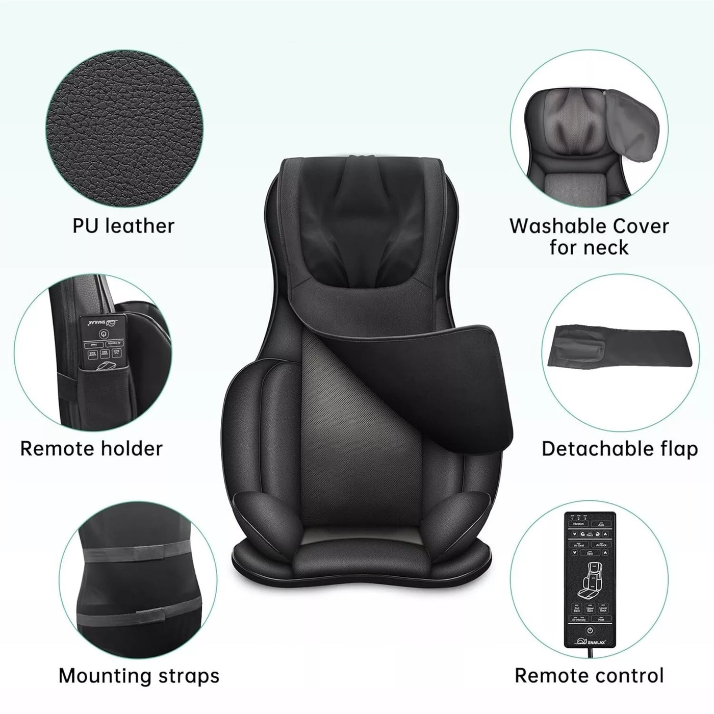 Aeroflux© Premium Shiatsu Back Massager for Chair with Heat [1 Year Warranty]