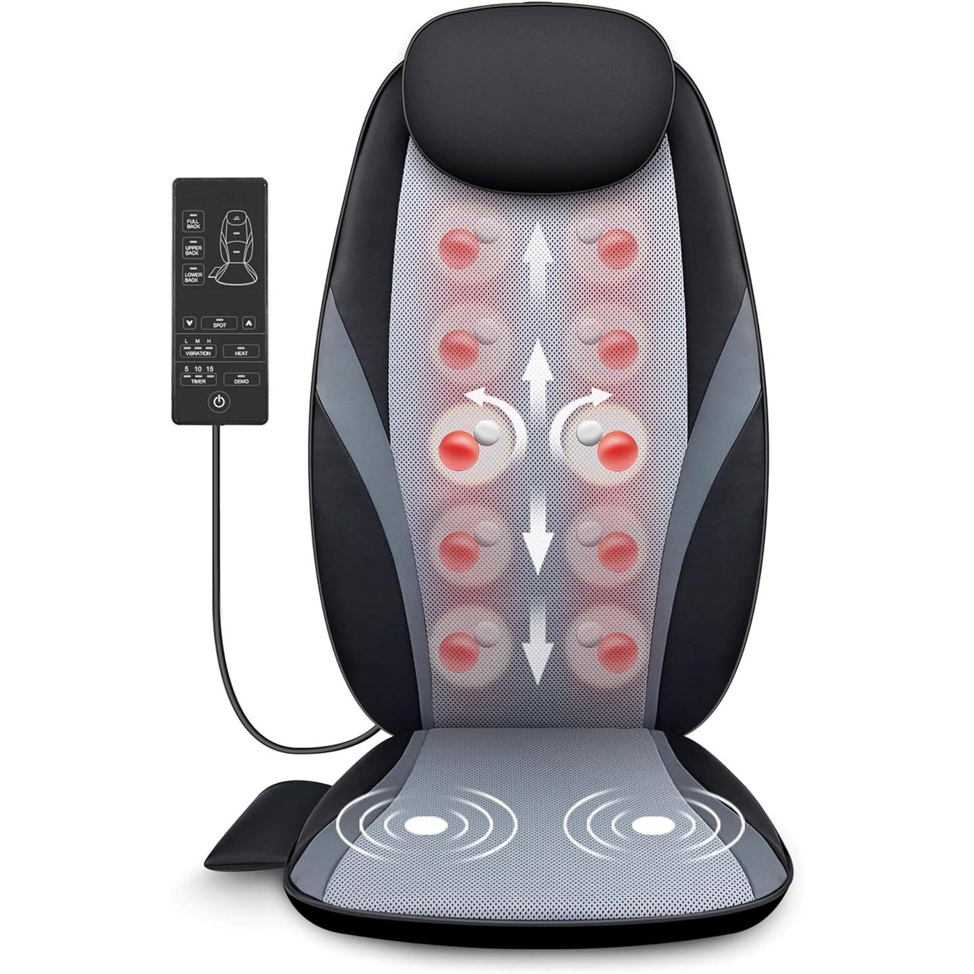 Aeroflux© Premium Shiatsu Back Massager for Chair with Heat [1 Year Warranty]