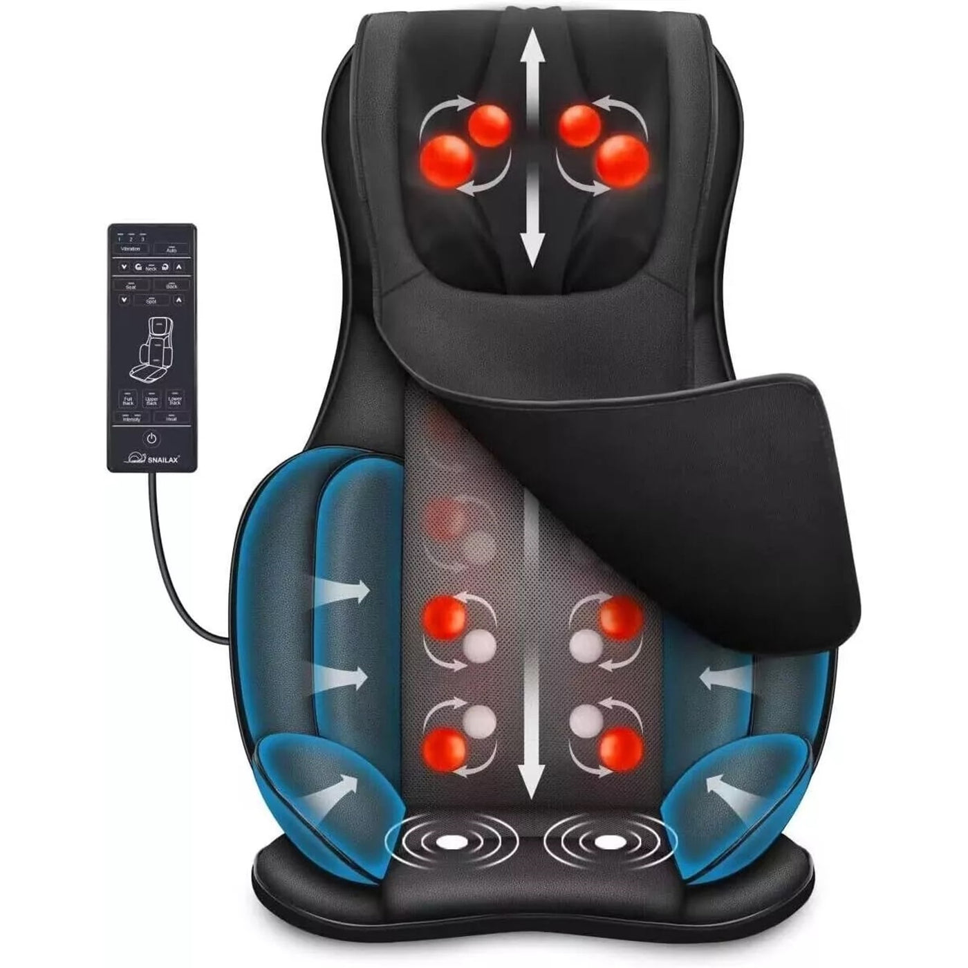 Aeroflux© Premium Shiatsu Back Massager for Chair with Heat [1 Year Warranty]