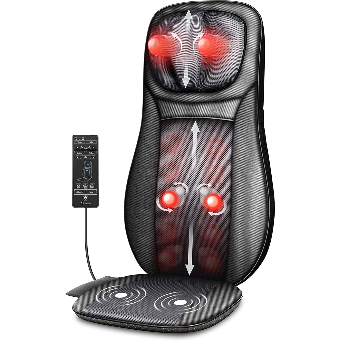 Aeroflux© Premium Shiatsu Back Massager for Chair with Heat [1 Year Warranty]