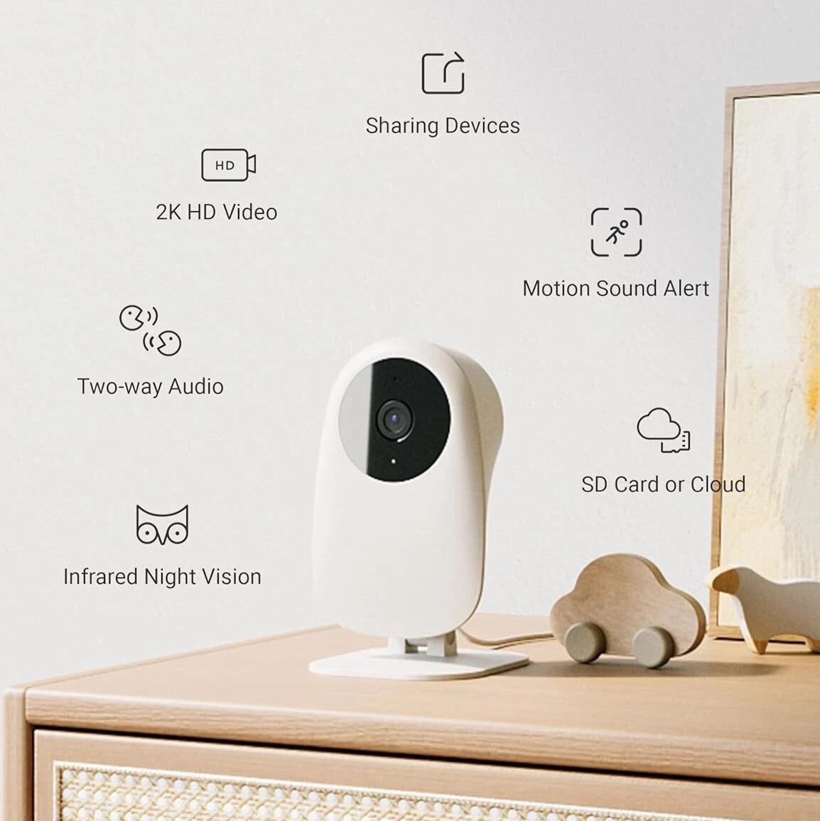 Aeroflux Smart Baby Monitor – 1080p WiFi Camera with Night Vision, Motion Alerts, and Alexa Compatibility