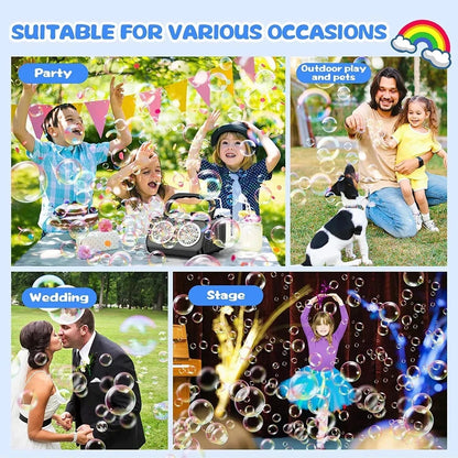 Automatic LED Bubble Machine – 20000 Bubbles Per Minute for Outdoor Fun