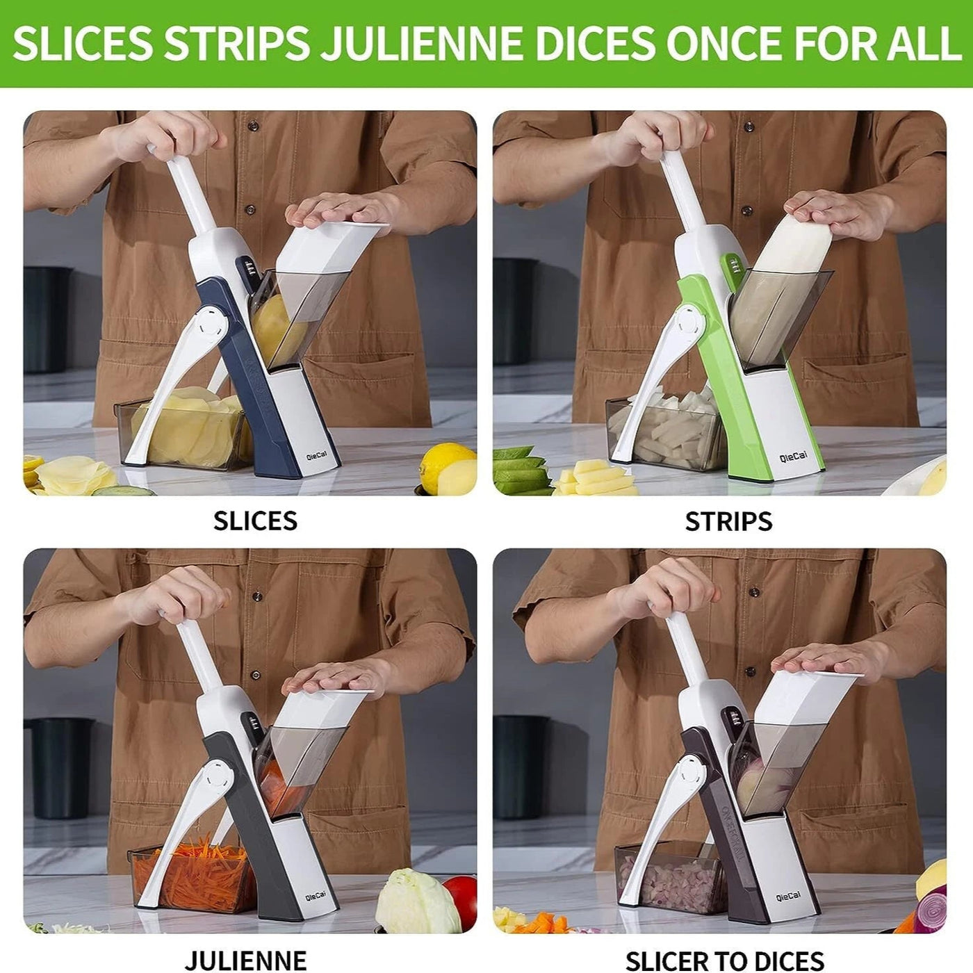 Aeroflux Multi-Purpose Safe Mandoline Vegetable Slicer – Adjustable Chopper Tool for Effortless Precision
