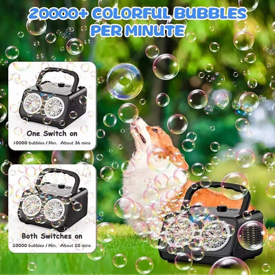 Automatic LED Bubble Machine – 20000 Bubbles Per Minute for Outdoor Fun