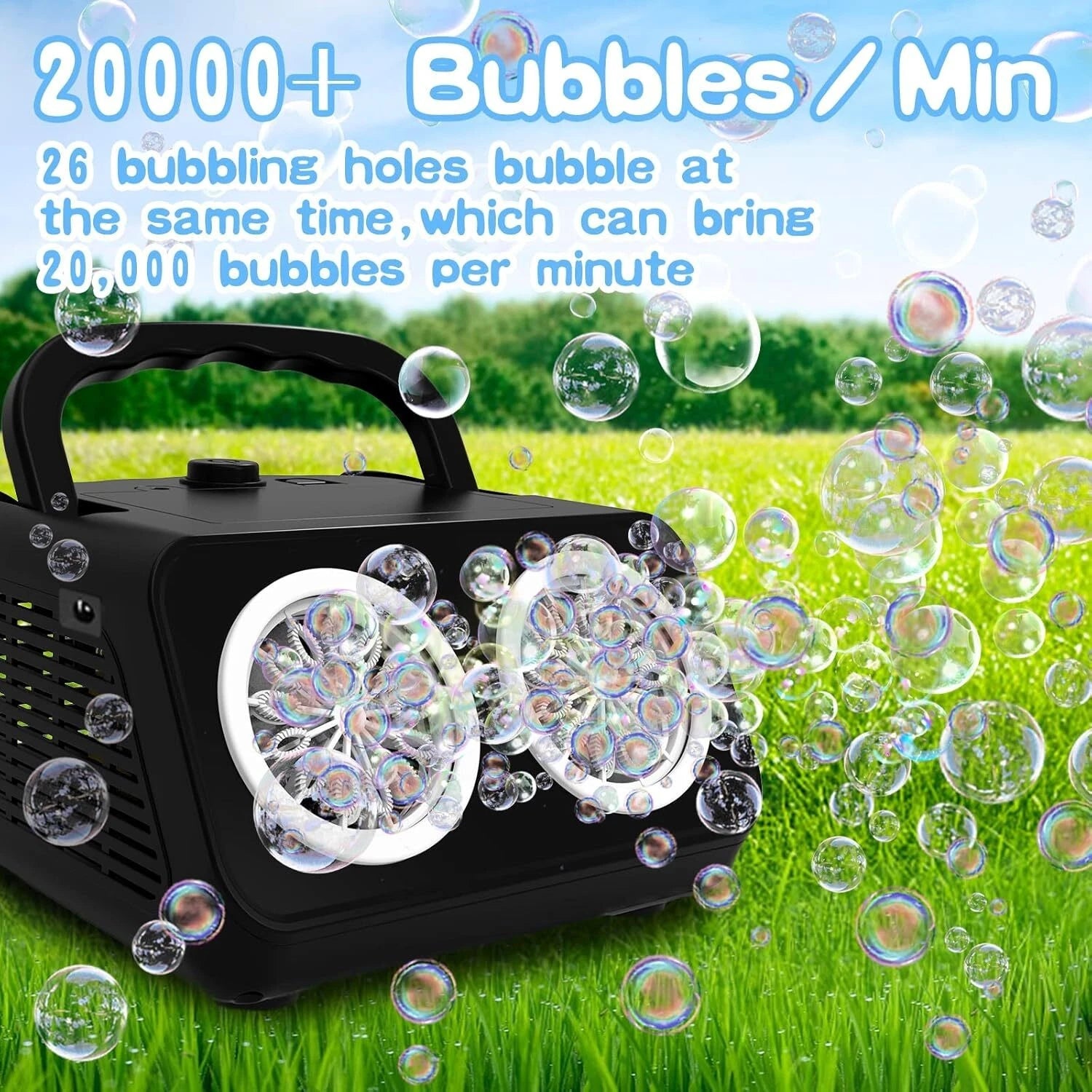 Automatic LED Bubble Machine – 20000 Bubbles Per Minute for Outdoor Fun