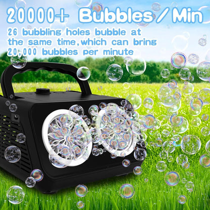 Automatic LED Bubble Machine – 20000 Bubbles Per Minute for Outdoor Fun