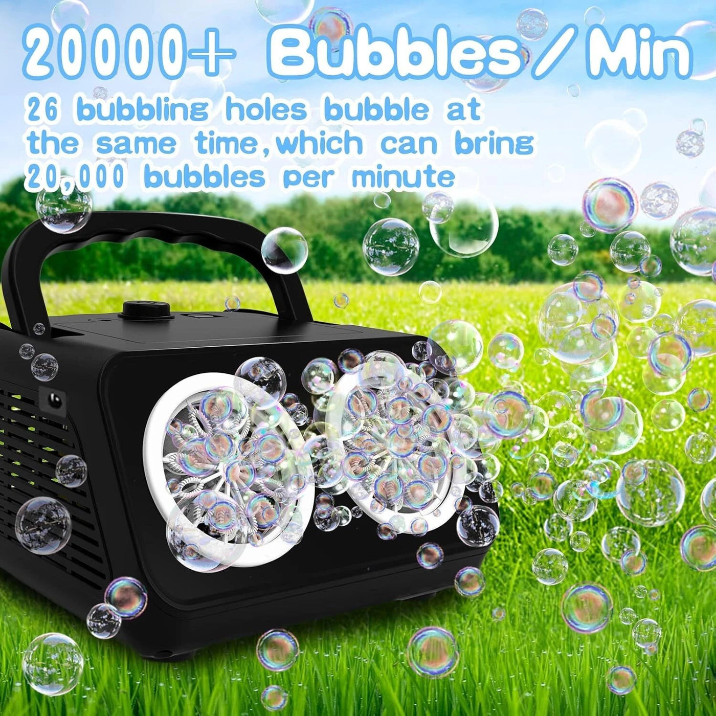 Automatic LED Bubble Machine – 20000 Bubbles Per Minute for Outdoor Fun