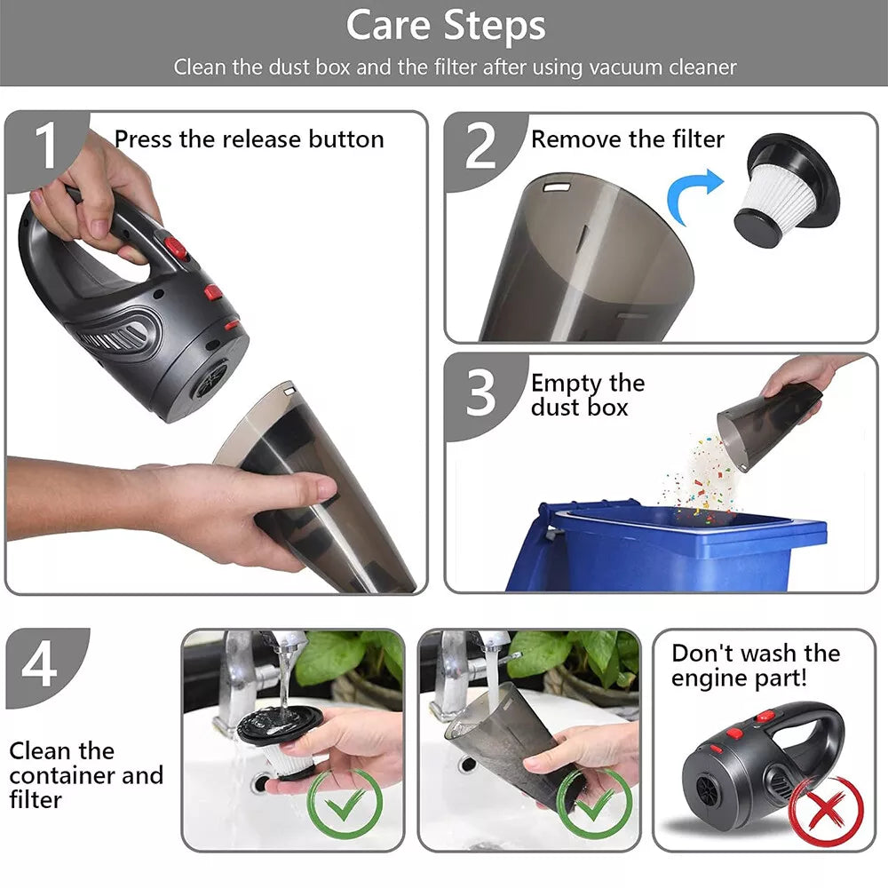 Aeroflux Cordless Handheld Vacuum Cleaner – Wet & Dry, Portable, Rechargeable (120W)