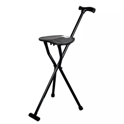 AeroFlux Foldable Cane with Seat — 3-Leg Steady Walking Stick for Comfort & Mobility