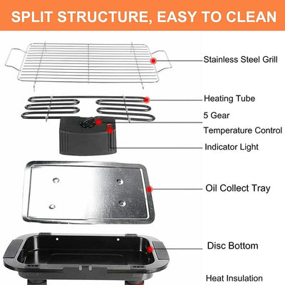 Aeroflux Smokeless Electric BBQ Grill – Indoor and Outdoor Barbecue Convenience