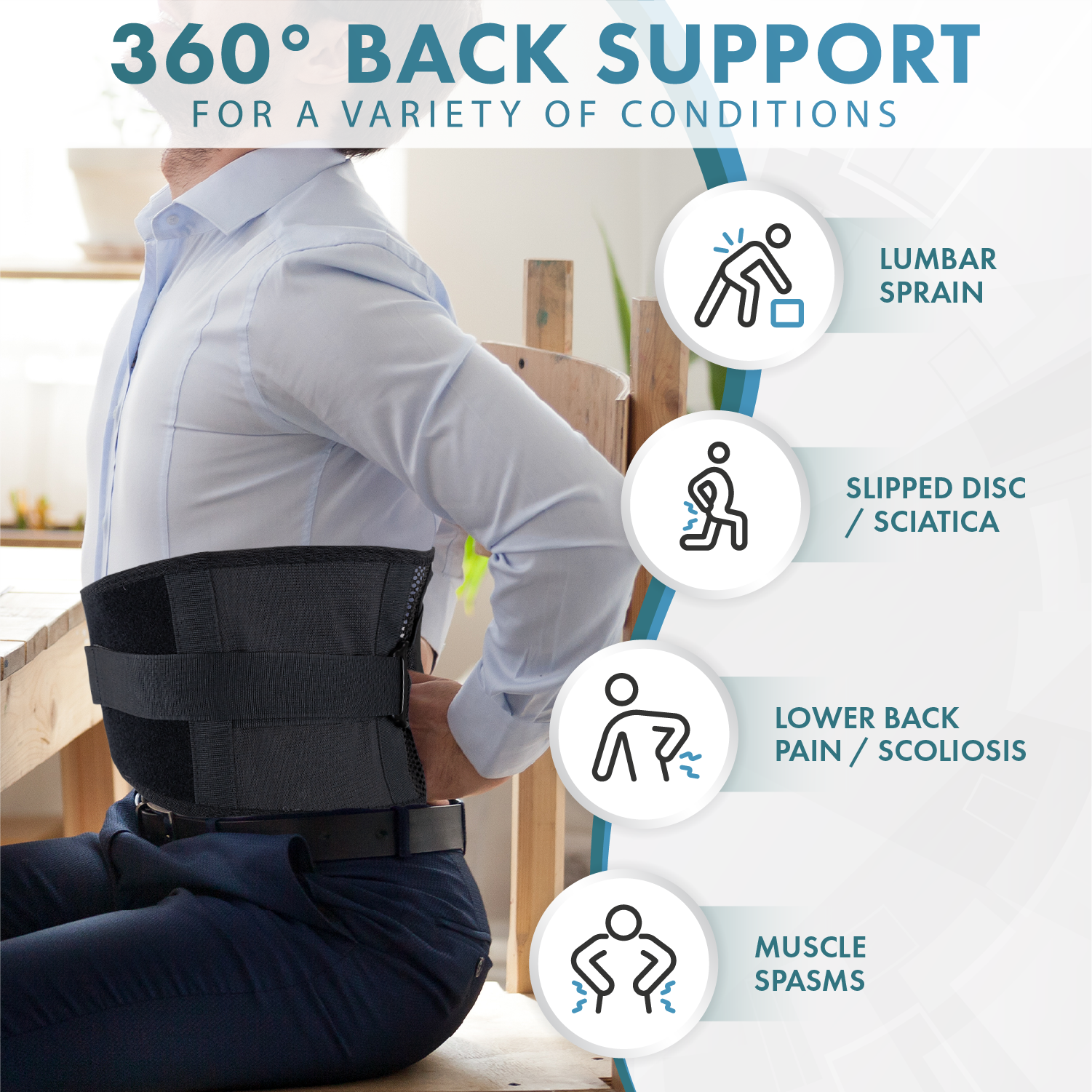 Aeroflux© Premium Back Pain Support Belt: No More Back Pain