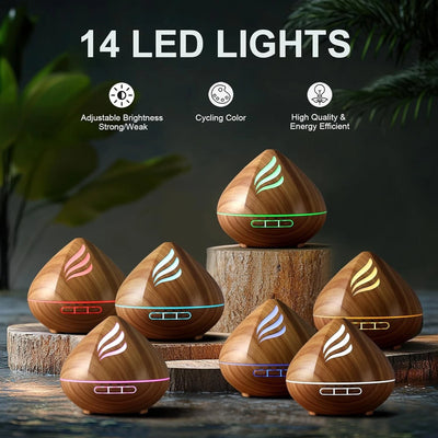 Aeroflux 500ml Aromatherapy Diffuser with 8 Essential Oils & Remote – Elegant Design, Ultra-Quiet Operation & Auto Shut-Off Safety