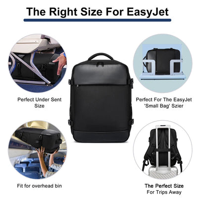 Aeroflux Cabin Backpack – Underseat Travel Bag | Carry-On Hand Luggage with USB Port & Laptop Compartment