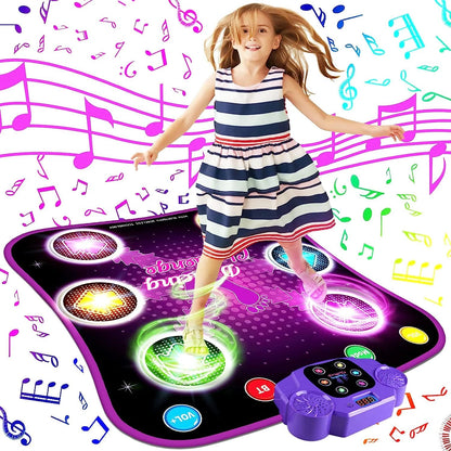 Aeroflux Bluetooth Dance Mat – LED Musical Play Pad for Kids (Ages 3–10)
