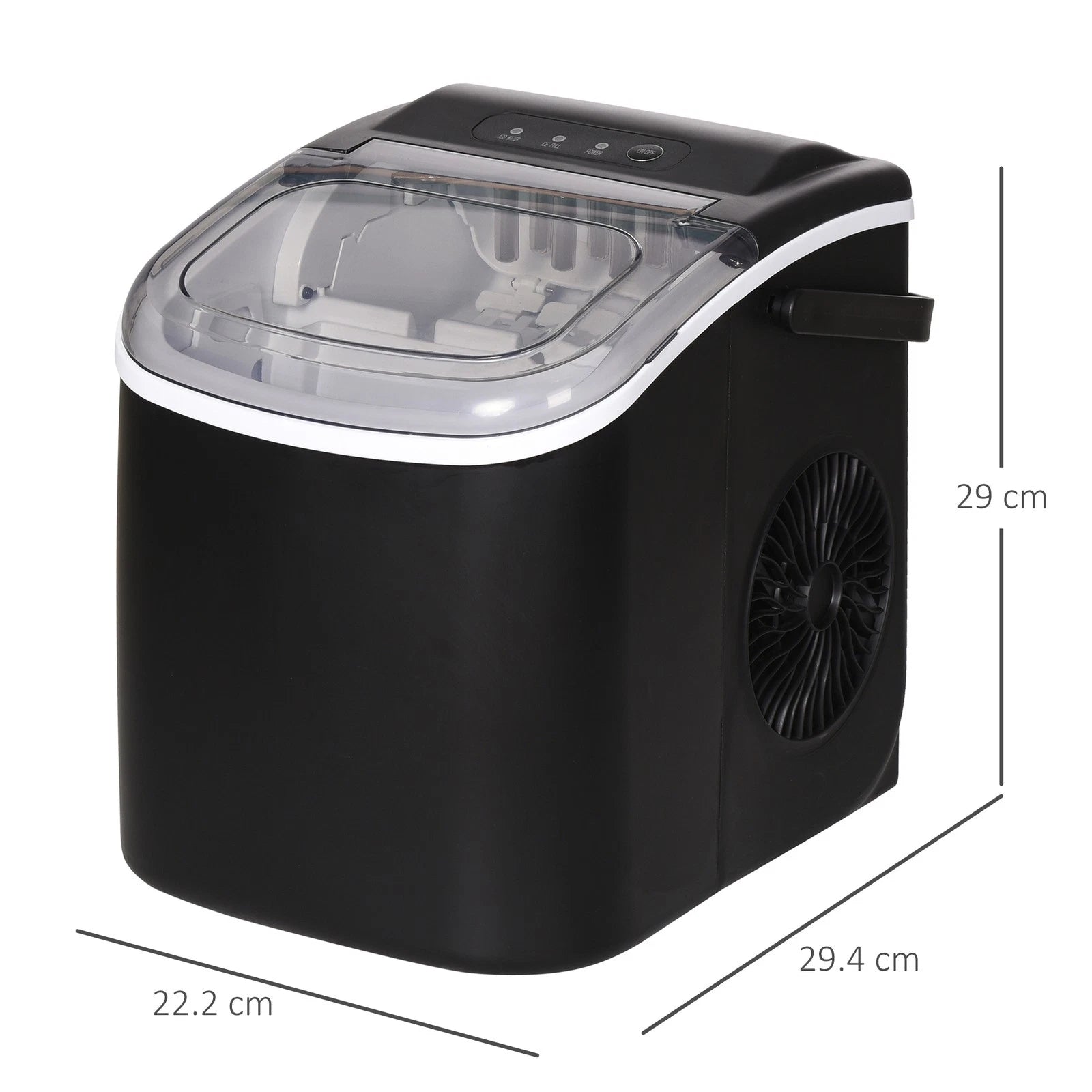 Aeroflux Countertop Ice Maker – 12kg Daily Output, Fast Ice in 6-12 Minutes