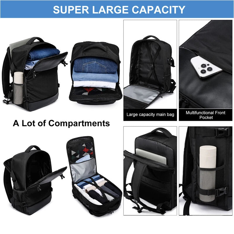Aeroflux Cabin Backpack – Underseat Travel Bag | Carry-On Hand Luggage with USB Port & Laptop Compartment