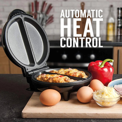 Aeroflux Dual Omelette Maker – Non-Stick Deep Fill Cooking Plates, Double Egg Cooker, Easy Clean, 750W