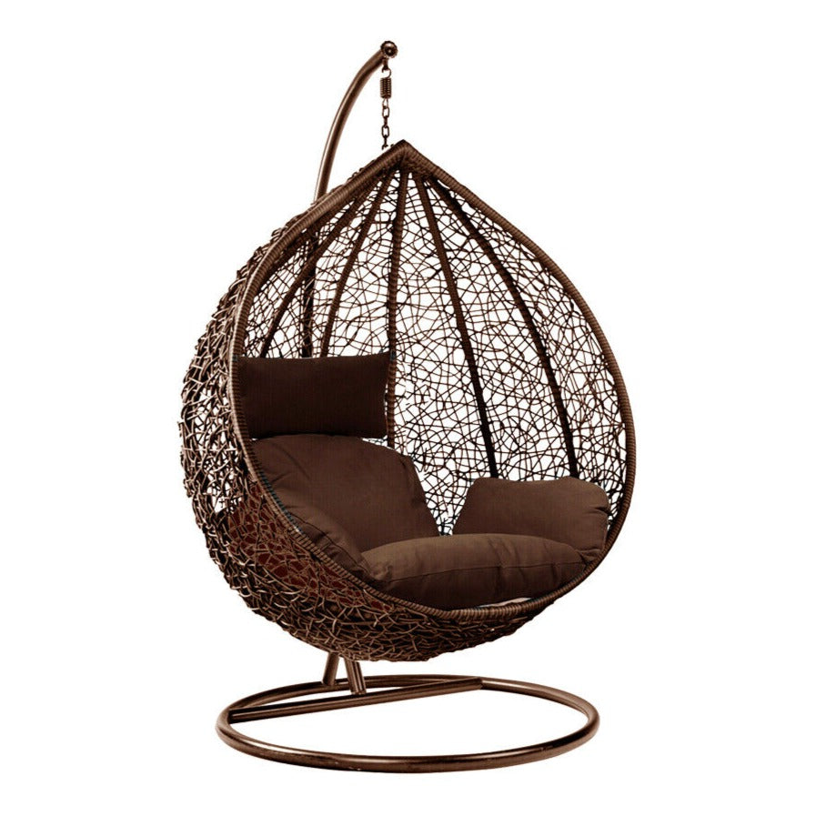Aeroflux© Luxury Rattan Swing Egg Chair with Premium Cushions
