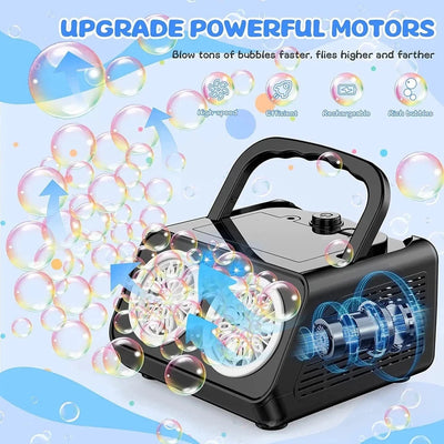 Automatic LED Bubble Machine – 20000 Bubbles Per Minute for Outdoor Fun