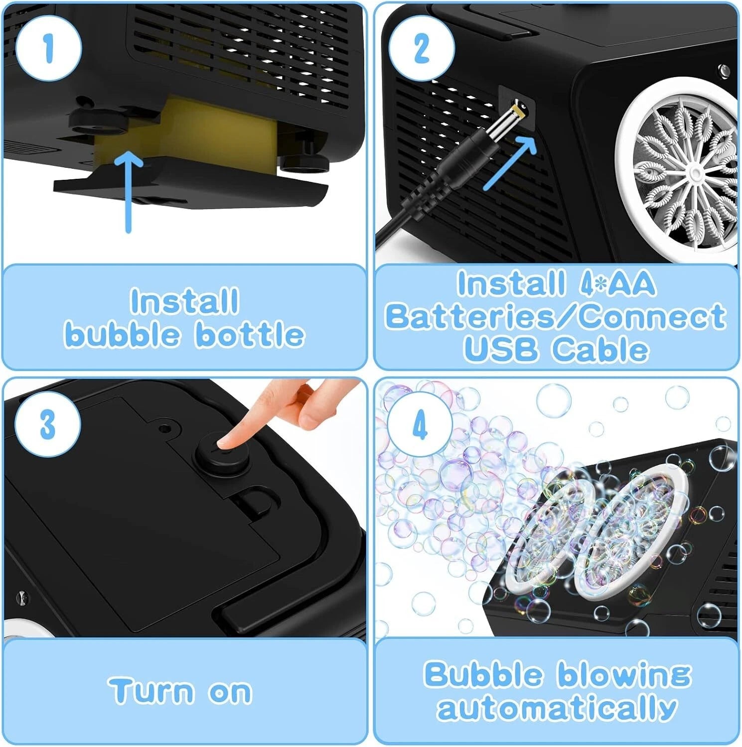 Automatic LED Bubble Machine – 20000 Bubbles Per Minute for Outdoor Fun