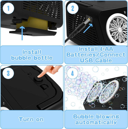 Automatic LED Bubble Machine – 20000 Bubbles Per Minute for Outdoor Fun