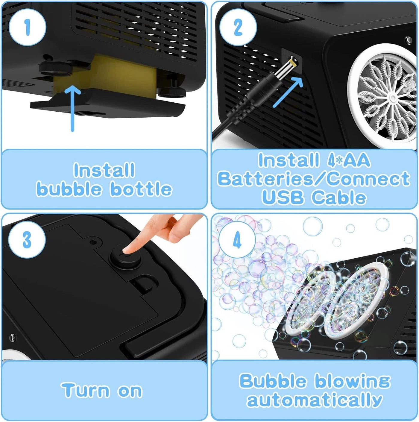 Automatic LED Bubble Machine – 20000 Bubbles Per Minute for Outdoor Fun