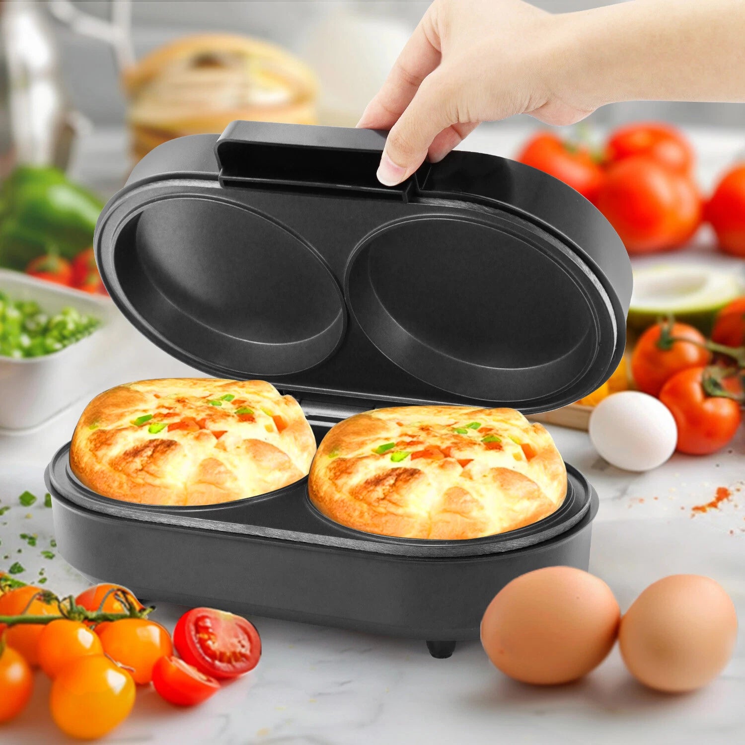 Aeroflux Electric Omelette Maker – Dual Non-Stick Cooker for Quick & Easy Breakfasts