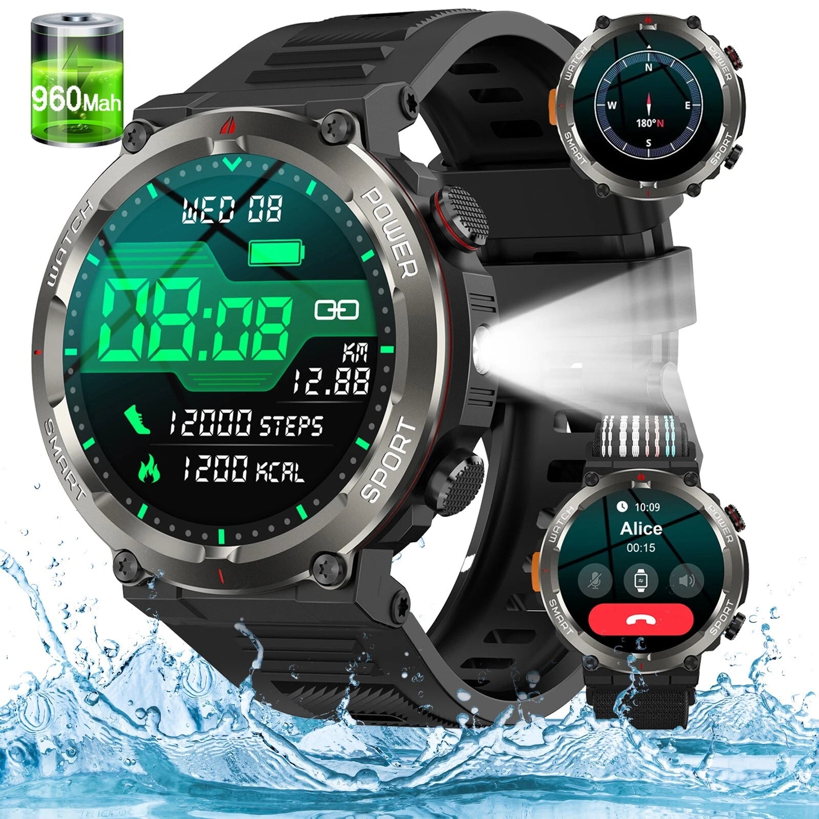 Aeroflux W50 Pro Series – Rugged Smartwatch for Men