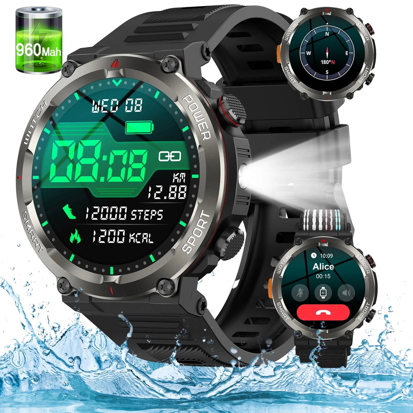 Aeroflux W50 Pro Series – Rugged Smartwatch for Men