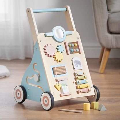 Aeroflux® Premium Wooden Baby Walker – 10-in-1 Learning Activity Center