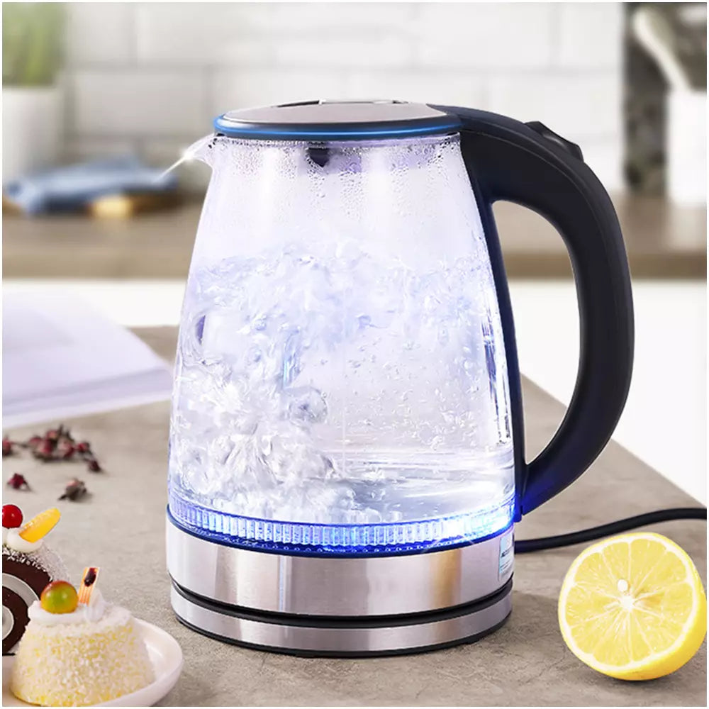 Aeroflux® UltraBoil Electric Kettle – 1.8L, 3000W | Rapid Boil, Auto Shut-Off, Borosilicate Glass, Stainless Steel Filter