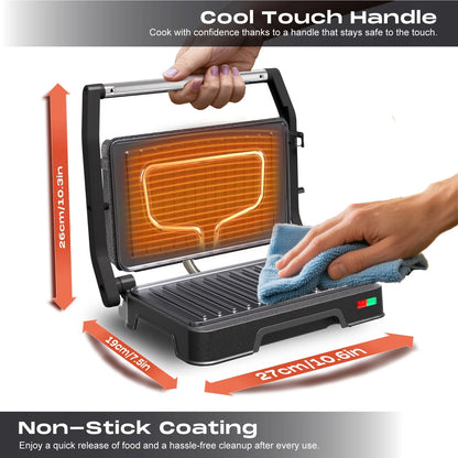 Aeroflux Health Press & Grill Pro – Non-Stick Toastie Maker and 180° Tabletop Grill